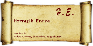 Hornyik Endre névjegykártya