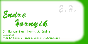 endre hornyik business card